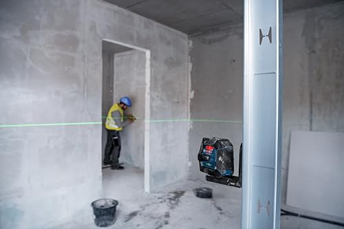 Bosch Professional Laser Level GLL 2-15 G (green laser, interior, LB 10 mount, visible working range: up to 15m, 4x AA battery, in cardboard box)