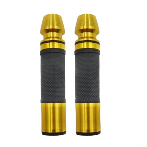 La mayoría de las empuñaduras antideslizantes para motocicleta, funda de goma para manillar de motocicleta, color negro, rojo, azul, dorado, plateado (1 par) (dorado)