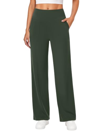 AB-ELEVEN Womens Pants Wide Leg Yoga Pants with Pockets All Day Comfort