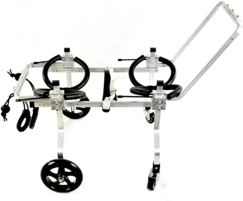 Carrito de silla de ruedas para perros regulable con 4 ruedas para soporte integral