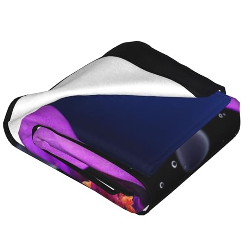 Couverture micro polaire violette plaid lit canapé léger toutes saisons - 4