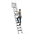 Metal Telescoping Step Ladder with 2 Handrails and Pull-Down System Folding Ladder Extension Loft Stair Load Capacity 660Lbs for (3.2m)