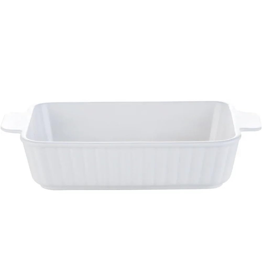 Plat de Cuisson en céramique à Double poignée allant au Four for lasagnes, pâtes, Cuisson, rôtissage, Repas, Usage Familial, répartition Uniforme de la Chaleur(L)