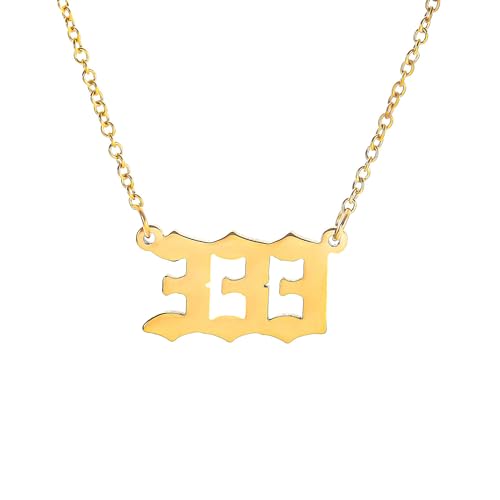 Solid Gold Angel Number Necklace for Women