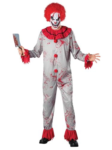 Seasons Halloween Scary Circus Clown Costume Set for Men (L)