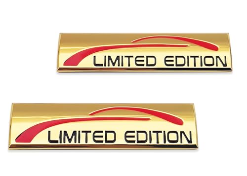 Image of Pair Set Limited Edition Car Emblem Premium 3D Sport Turbo Badge Auto Rear Trunk Side Decal Sticker (Glod)