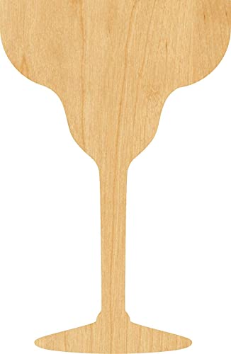 steel-charms Margarita Glass Laser Cut Out Wood Shape Craft Supply Thickness: 1/8 Inch Size:3