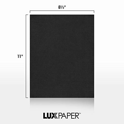 Luxpaper 8.5" X 11" Cardstock | Letter Size | Black Linen | 100Lb. Cover (183Lb. Text) | 50 Qty #TOP3