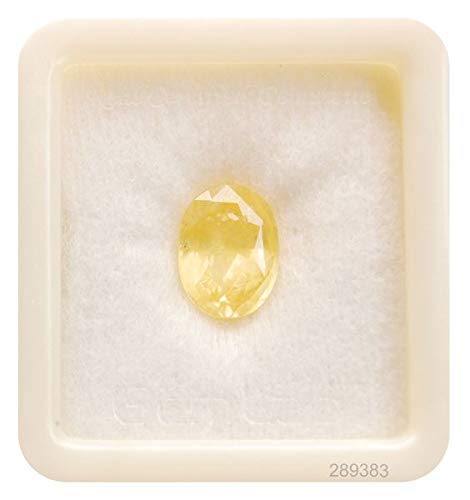Saphir jaune Ceylan 5,25 Ratti pierre de naissance Pukhraj non traitée