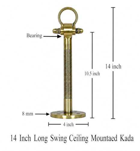 Image of Ceiling Hooks for Hanging Zula for Home Punching Bag Hanger with Anchor Bolt Fasteners Suitbale for Hammock Swing (Golden Kada, 14 Inch, Pack of 2)