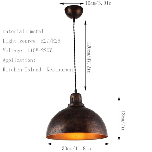 Luminaire suspendu compatible avec l'îlot de cuisine et plafonnier rétro