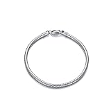 KXJ Fathers Day Gifts Solid 925 Sterling Silver Italian Snake Chain Bracelet 3mm Round Snake Bracele