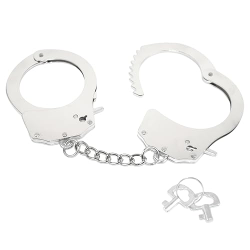 WSOAFVK Polizei Handschellen aus Metall Handschellen Metall Spielzeug mit Schlüssel Spielzeug Handcuffs für Rollenspiel Kostümzubehör Mottoparty Fasching und Karneval