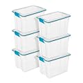 Sterilite 6-Pack Gasket Box, Weather-Resistant Storage Bins with Latching Lids, 20 Quart - Heavy-Duty Organizing Containers for Closet, Bathroom, and Office