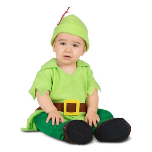 My Other Me - Fantasia para bebé menino de Peter Pan com gorro, macacão e patucos em verde tamanho 12-24 meses. A fantasia de Never Jamais nos seus braços