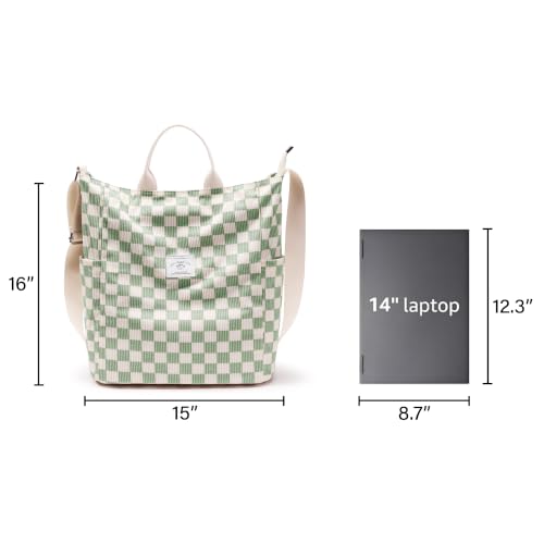 Image of KALIDI Corduroy Tote Bag, Large Slouchy Hobo Messenger Crossbody Bag