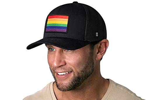 Haka Rainbow Flag Hat – Pride Flag Trucker Hat For Men & Women, Adjustable Snapback Baseball Cap, Golf Hat (Black) #TOP2