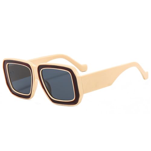 Lunettes de soleil vintage bicolores pour femmes et hommes avec verres de protection uv