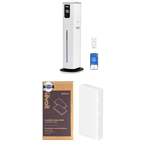 Bundle of LEVOIT OasisMist 1000S Smart Humidifier + LEVOIT Aroma Pads 16 Pack