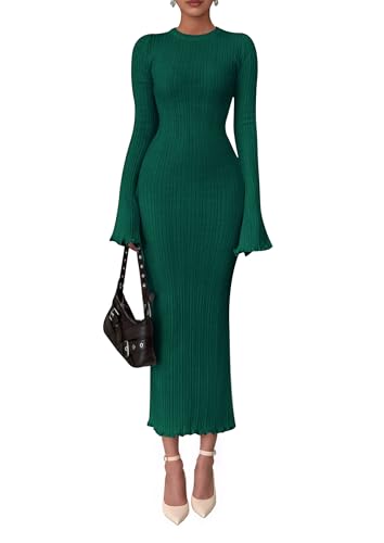 Image of PRETTYGARDEN Women's Sweater Dress Long Sleeve Maxi Dresses