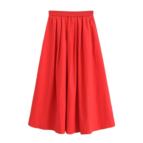 Women's Solid Simple High Waist Pockets Pleated Skirt A Line Beach Vacation Long Skirts4