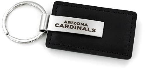 aminco NFL Arizona Cardinals Leather Keychain with Laser Engraved Logo