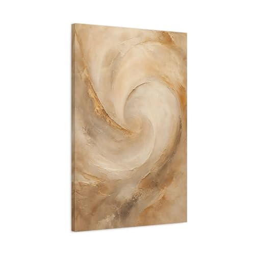 Tableau abstrait beige et marron 50x75 cm pour décoration murale