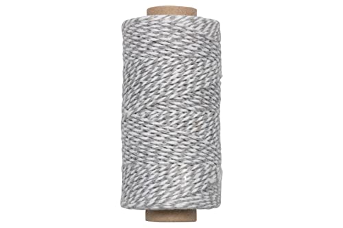 JAM PAPER Twine - Grey & White Baker's Twine - 100 Yards - Sold Individually