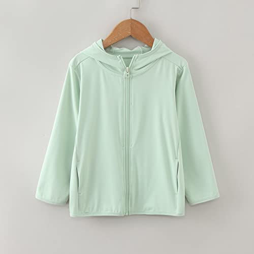 Kids Girls Boys Active Solid Color Sun 𝐏rotection Jacket Zipper Hooded 𝐂ooling Shirt Anti-Pilling Fabric2