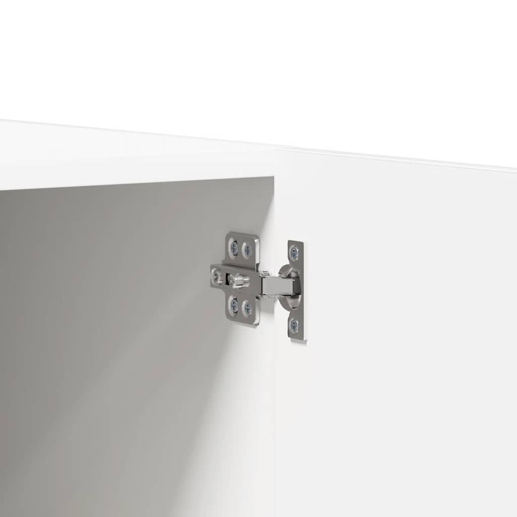 Armadio bianco, 80 x 52 x 180 cm, in legno con 2 ante, asta appendiabiti, scomparto, specchio, ideale per camera da letto, corridoio, cameretta dei bambini e soluzione versatile per riporre