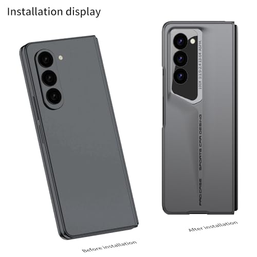 Image of Midkart Matte Case Compatible with Samsung Galaxy Z Fold 6 Release 2024 Ultra Thin Hard PC with Front Glass Cover Glossy Camera Protection, Grey