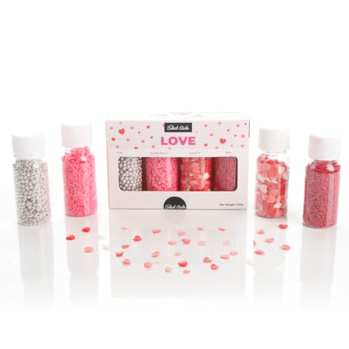 The Select Aisle Love Sprinkles -100g [Cake Decorations Kit | Combo Sprinkles| Cake Toppers| Multicolor Sprinkles/Vermicelli/Strands| Valentine Sprinkles| Cupid| Rainbow Sprinkles| Heart Sprinkles ]
