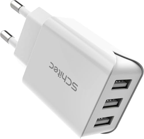 Caricatore USB da Muro a 3 Porte, 15W/3A Caricabatterie Presa USB...
