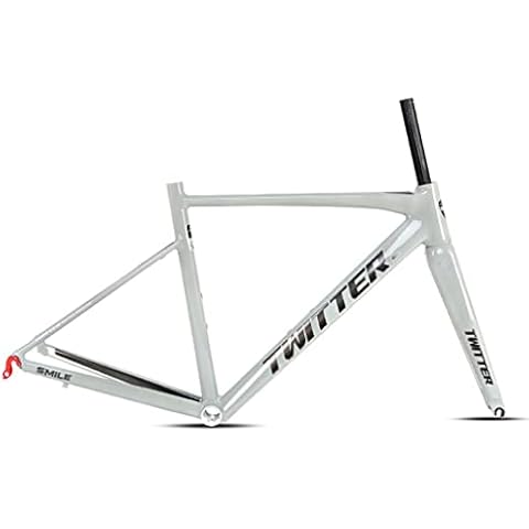 YOJOLO C Brake Road Bike Frame 700C Aluminum Alloy Bicycle Frame 46/48/50/52cm Quick Release Frame BSA68,with Carbon Fork (Color : Silver, Size : 46CM) Cover