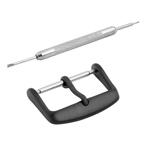 VintageTime Watches | Premium Black Rose Gold Brushed Matt Heavy Stainless Steel Watch Strap Band Buckle (20mm, Matt Black)