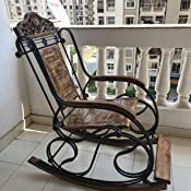 THEHEARTWILL® Wooden, Iron Rocking Chair | Relax Chair | Traditional Rocking Armchair for Home & Office (Wood & Iron)