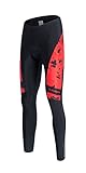 Uriah Men's Cycling Pants 3D Gel Padded Reflective Pixel Red Size M(CN)