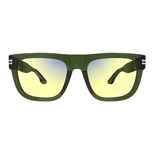 Image of Orion Day Active Yellow Tint Tactical Glasses | Blue Light Filter Eyewear for Outdoor & Daytime Driving | Rectangle Frame for Adventure, Trekking & Bike Riding (Rifle Green)