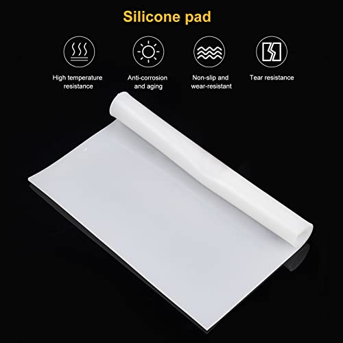 BENECREAT 2 STÜCKE Weiße Silikongummiplatte 250x250x3mm Hochtemperaturbeständige Dichtungsplatte, Verwendet Für Herstellung von Dichtungen Und Dichtungen