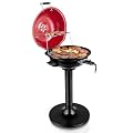 Electric Grill, Techwood Indoor/Outdoor Electric BBQ Grill, 1600W Portable Removable Stand Grill with Adjustable Heat & Drip Tray, Double Layer Design for Party, Patio & Backyard (Red)