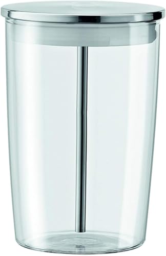 WUYAN Glass Milk Container, Clear.Glass milk storage container is perfect for use with the Jura Automatic Coffee Centers.