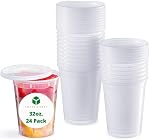 [32 oz - 24 Ensembles] 950ML Conteneurs de stockage de denrées alimentaires en plastique Deli avec des lids hermétiques - Microwavable, congélateur & Lave-vaisselle sans danger