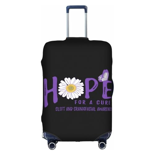 Travel Luggage Cover Hope For A Cure Cleft And Craniofacial Prevention Awareness Flower Fashion Washable Baggage Suitcase Protector Fit For Luggage X-Large