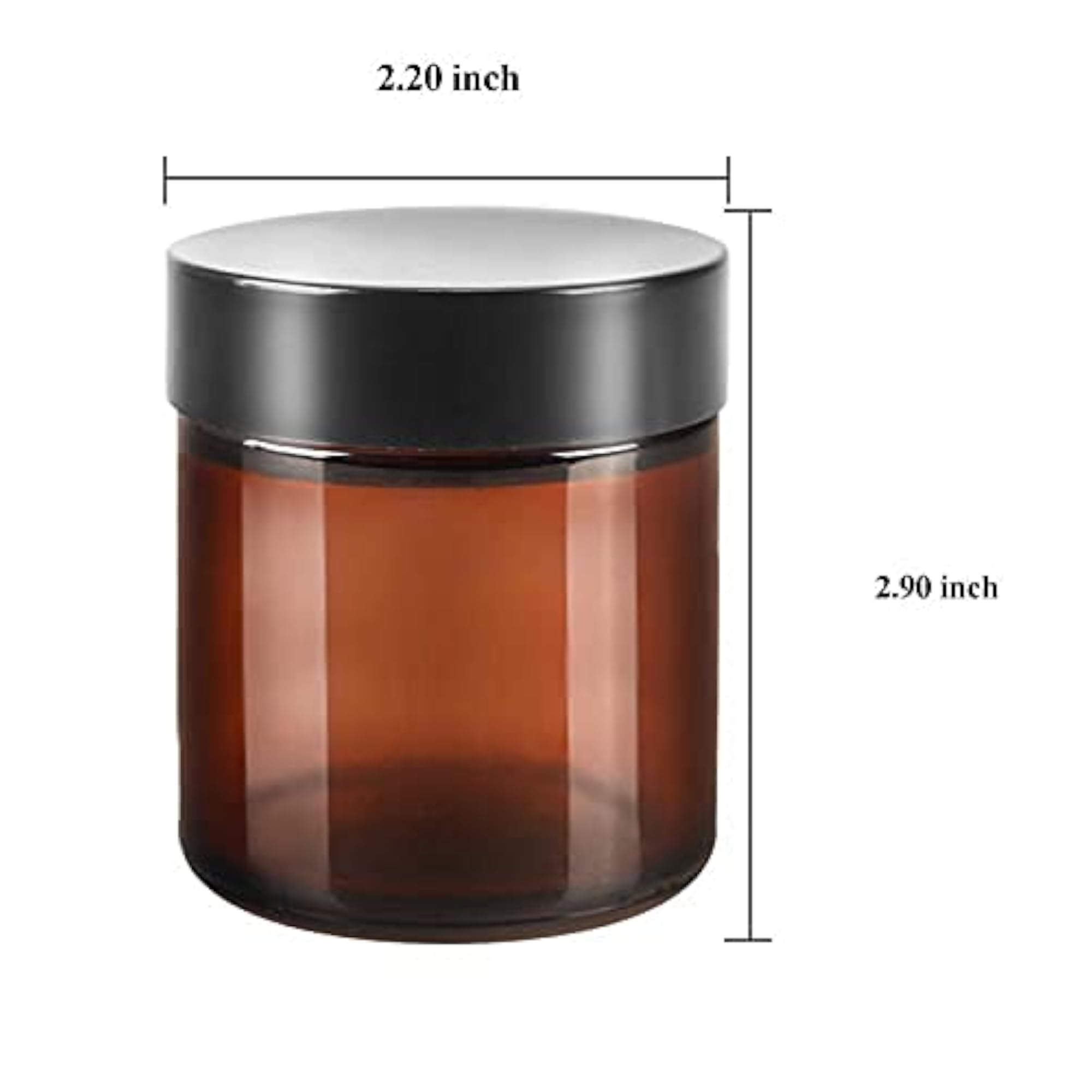 Amber Round Glass Jars 120Gm Empty Cosmetic Containers
