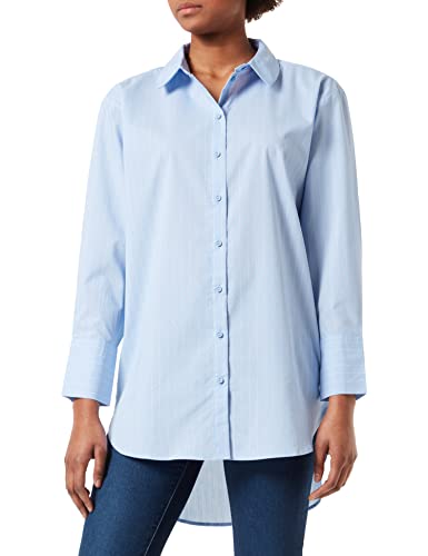 JDY Damen Jdymio L/S Long Shirt Wvn Noos, Cashmere Blue/Stripes:cloud...