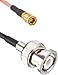 DHT Electronics RF coaxial Coax Cable Assembly BNC Male to SMB Female 12''