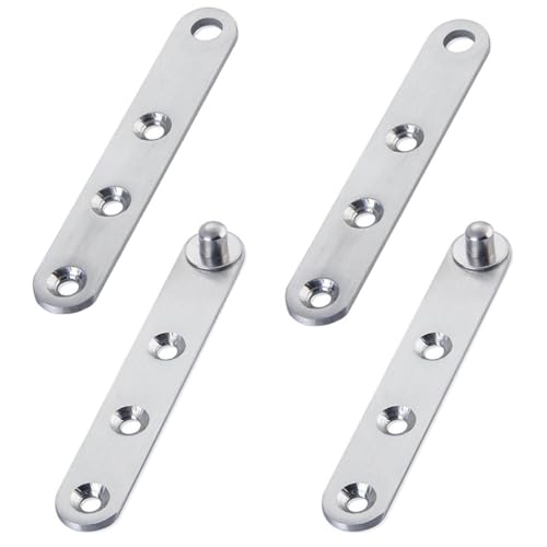 IWOWHERO Sturdy Stainless Steel Hinges 6pcs Set 360° Spindle Hinge for Cabinet and Door