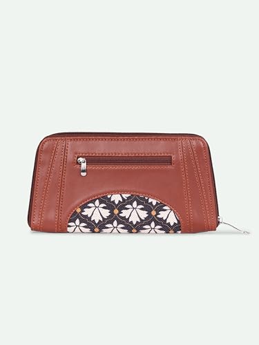 Image of ZOUK Arika Zipper Wallet for Women | Card Holder Wallet with 10 Card Slots, Coin Pouch & Cash Compartments | Purse for Women Stylish | Fits Phones up to 6.7 inch | Bidri Kaiser