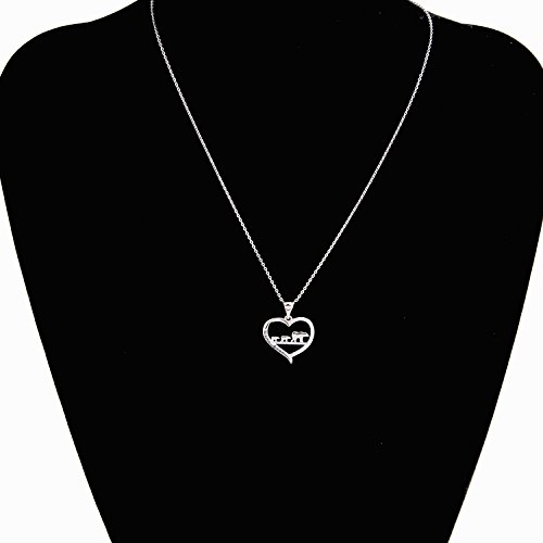 ENSIANTH Mama Bear Necklace Heart Pendant Gift for Mother's Day2