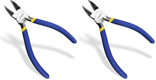 Image of VCELINK Wire Cutter, 6-inch Side Cutter, CR-V Small Flush Cutter, Professional Small Wire Cutter with Spring-loaded for Artificial Flowers, Floral, Jewellery Making, and DIY Model Making (Pack of 2)